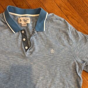 Original Penguin Men's Polo in Blue and White